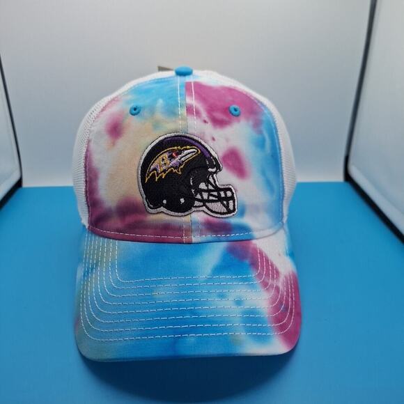 Baltimore Ravens Tie Dye Trucker Snapback Patch Hat Cap NFL The Game Cotton - Picture 1 of 8